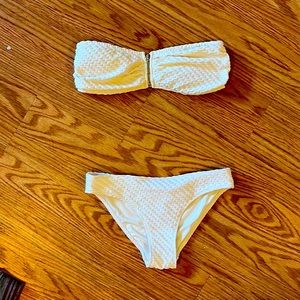 Cream strapless bikini